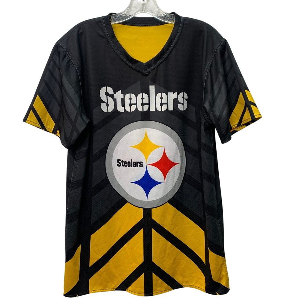 Steelers Mens Flag Football Reversable Yellow Black Jersey Approx Size M
